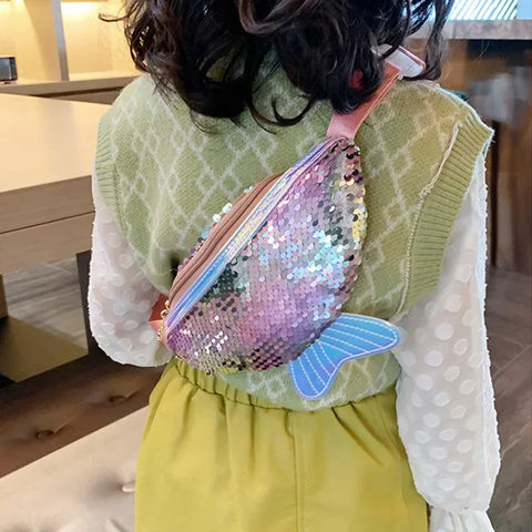 Fashion Sequin Fanny Pack for Kids – Shiny Mermaid Waist Bag for Girls