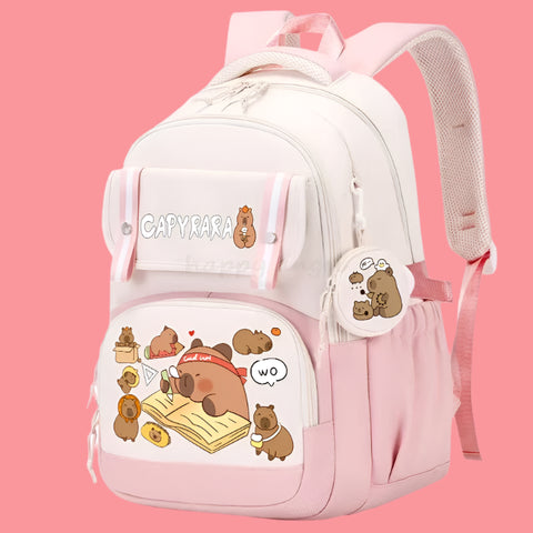 Cute Capybara Backpack – Aesthetic Canvas Laptop Backpack