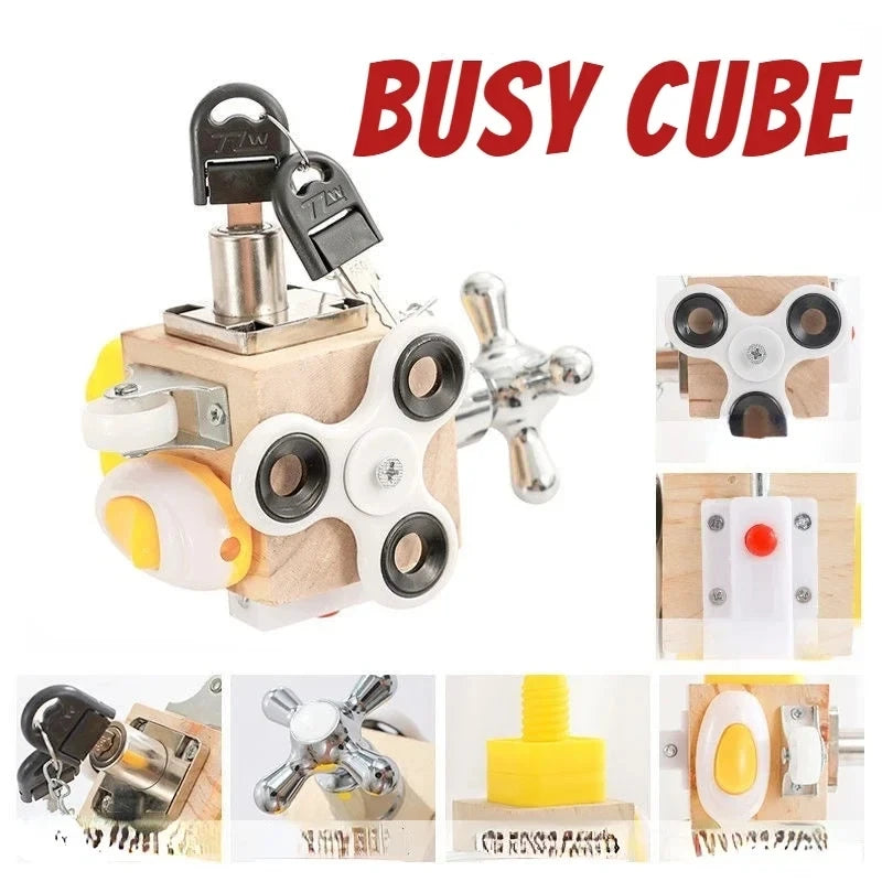 Montessori Fidget Spinner Busy Cube for Hands-On Learning Fun Teeny Pandas