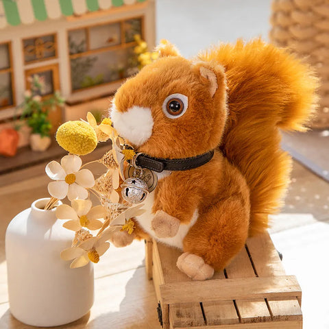 Adorable Furry Hair Big Tail Squirrel and Raccoon Plush Toy – Realistic Soft Stuffed Animal Doll