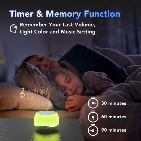 White Noise Machine with 7 Colors Night Lights - Baby Sleep Soother