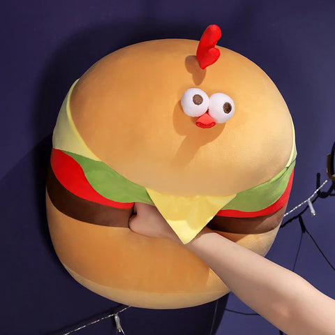 Hamburger Kawaii Cushion - Funny Food Chicken Plush Toy