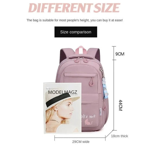 Large Capacity Lightweight Nylon School Backpack – Waterproof and Breathable