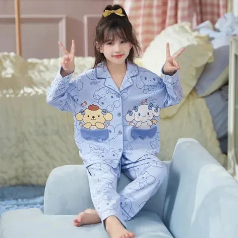 Cute Cinnamoroll & Melody Children Pajama Set – Soft, Warm, and Comfortable Nightwear