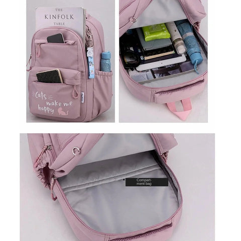 Large Capacity Lightweight Nylon School Backpack – Waterproof and Breathable