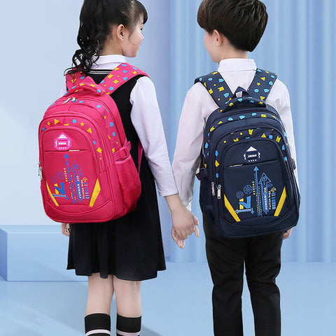 Geometry Pattern Waterproof Children’s Shoulder Backpack for Boys and Girls