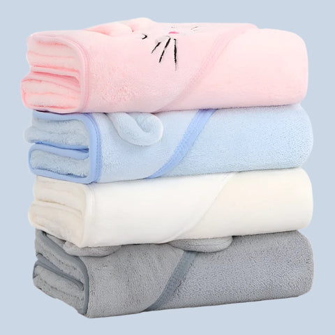 Cartoon Animal Baby Bath Towels - Warm Sleeping Swaddle Wrap