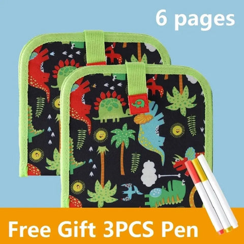 Reusable Kids' Doodle Book - Erasable Drawing Fun Teeny Pandas