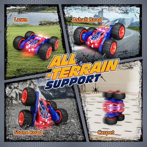 Flip Cartoon RC Car - 2.4GHz RC Stunt Car with Light and 360° Rotation