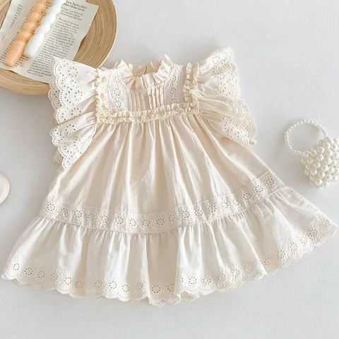 Baby Girl Christening Dress – White Baptism Lace Dress for Newborn & Toddlers