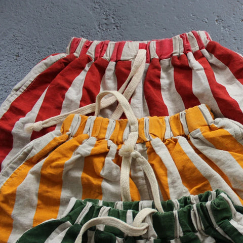 Summer Baby Girls & Boys Striped Shorts - Casual Kids Cotton Linen Pants