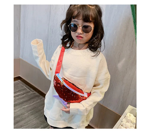Fashion Sequin Fanny Pack for Kids – Shiny Mermaid Waist Bag for Girls