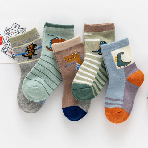 Boys Cartoon Cotton Socks - Mid Length Kids Socks