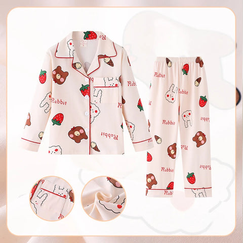 Cartoon Kawaii Children Pajama Set – Cute and Cozy Sleepwear for Kids