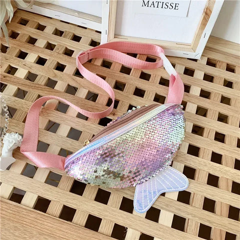 Fashion Sequin Fanny Pack for Kids – Shiny Mermaid Waist Bag for Girls