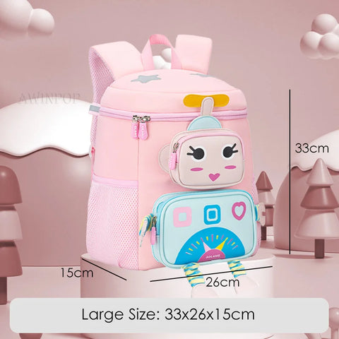 Cartoon Robot School Bags for Boys – Kawaii Backpack for Kids