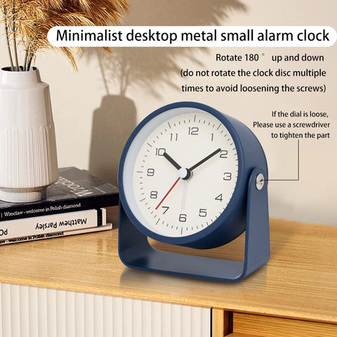 Creative Metal Small Alarm Clock - Minimalist Silent Desktop Clock