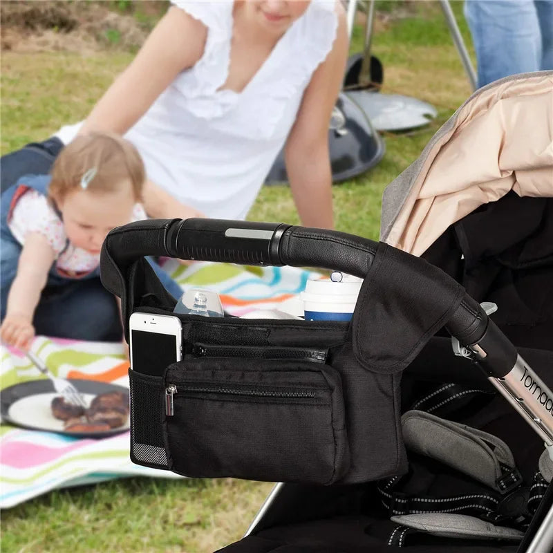 Universal Stroller Caddy Organizer - Compact Baby Storage Solution! Teeny Pandas