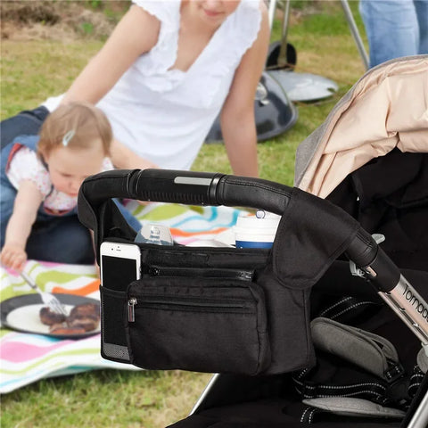 Universal Stroller Caddy Organizer - Compact Baby Storage Solution! Teeny Pandas