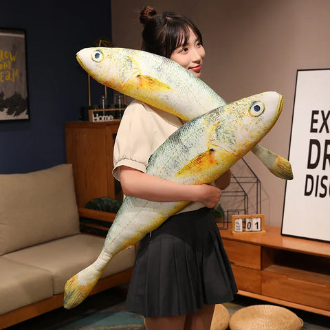 Giant Simulation Funny Fish Plush Toys – Yellow Croaker Pillow