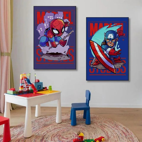 Heroes Canvas Wall Print for Kids - Elevate Your Kids Room Teeny Pandas