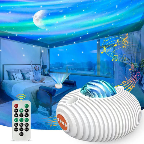 LED Aurora Galaxy Projector Night Lamp - With Bluetooth Speaker