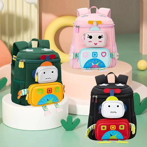 Cartoon Robot School Bags for Boys – Kawaii Backpack for Kids