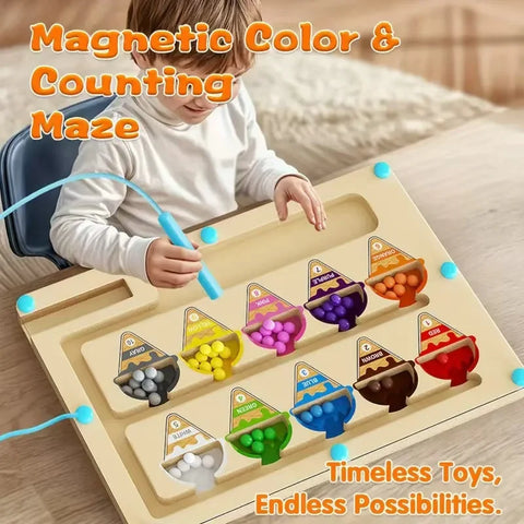 Wooden Magnetic Bead Maze Toy | Montessori Play