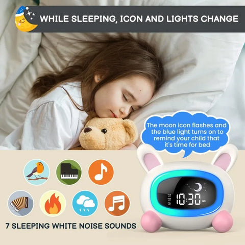 Kids Alarm Clock - With Sleep Training and Sound Machine