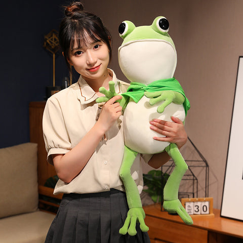 Kawaii Cloak Frog Plush Toy – Soft Stuffed Animal Hug Pillow