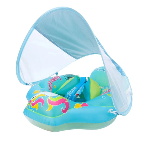 Inflatable Swimming Float with Canopy - For a Worry-Free Swimming Experience! Teeny Pandas