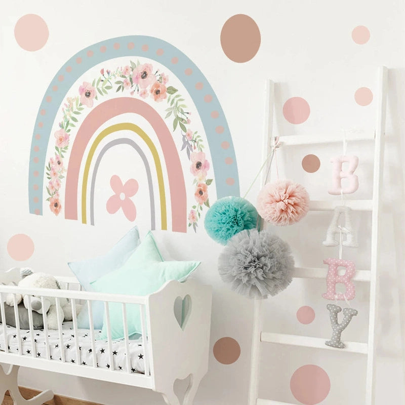 Rainbow Wall Decals – Boho Kids Room Decor Teeny Pandas