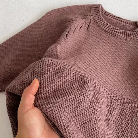 Kids Long Sleeve A-Line Knitted Dress – Girl Fashion Sweater Dress