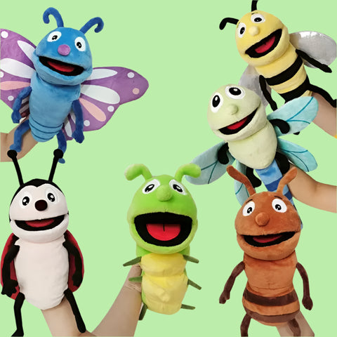 Hand Puppets Kids Toys – Plush Insects & Animals for Storytelling and Role-Playing