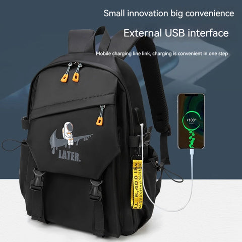Astronaut Printed Orthopedic Laptop Backpack – Waterproof Schoolbag for Kids