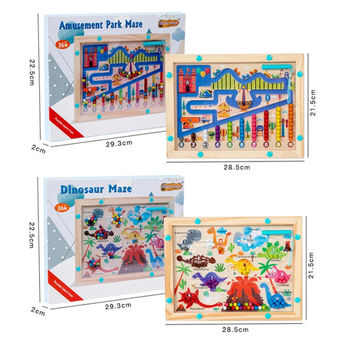 Wooden Magnetic Bead Maze Toy | Montessori Play