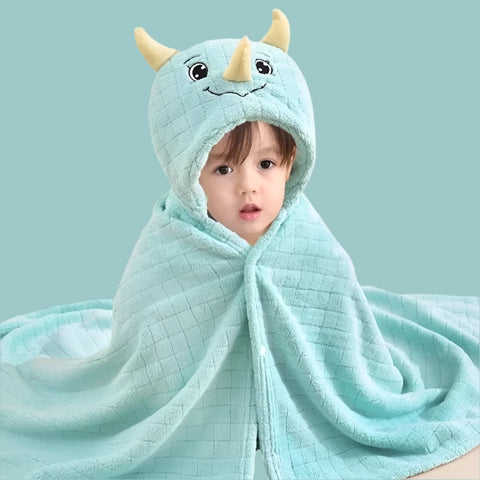 Soft Baby Bath Cartoon Hooded Towel