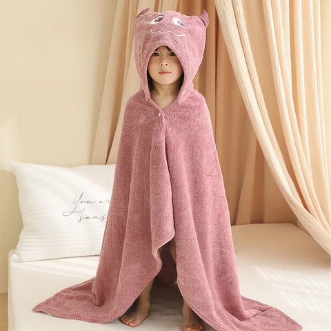 Baby Hooded Towel - Coral Fleece Kids Beach Towel