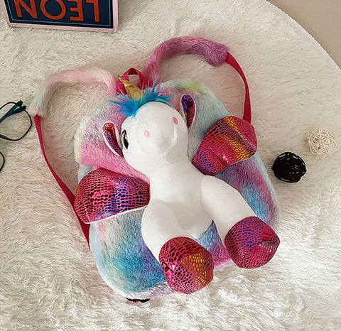 Toddler Backpack Stuffed Unicorn