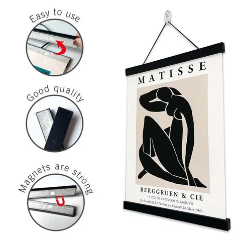 Magnetic Poster Hanger Frame – Sleek Wall Display Teeny Pandas