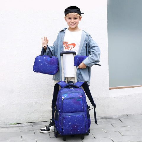 Kids School Bag Set with Wheels