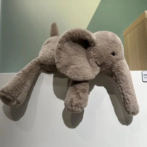 Super Soft Grey Elephant Plush Toy – Flappy Ears Hugging Pillow
