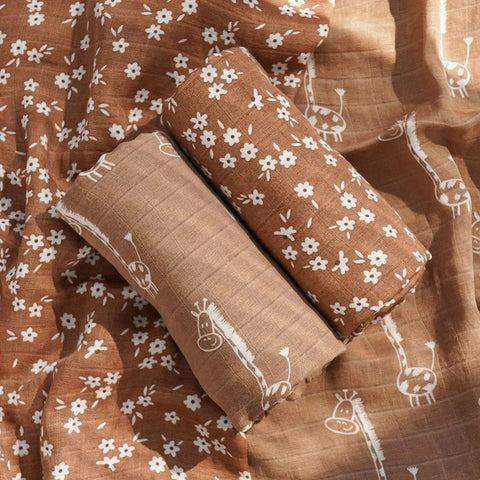 Soft Cotton Bamboo Muslin Baby Swaddle Wrap Teeny Pandas