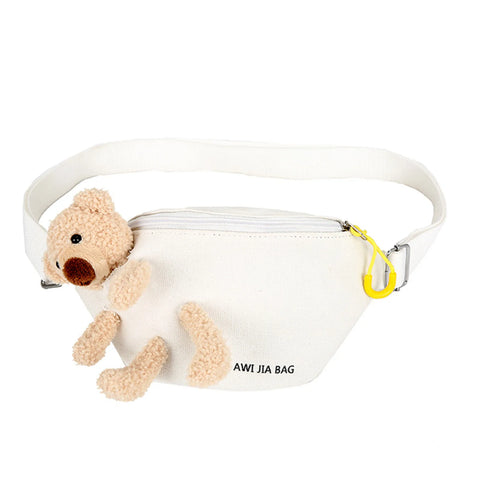 Kids Cartoon Bear Crossbody Waist Bag – Plush Chest Pack for Boys and Girls