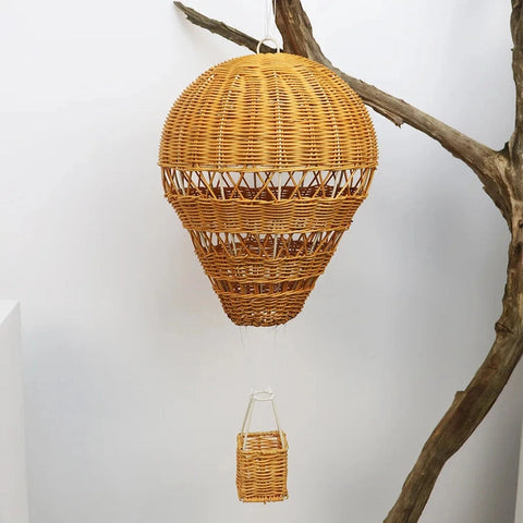 Rattan Hot Air Balloon Wall Décor - Elegant Room Decoration! Teeny Pandas