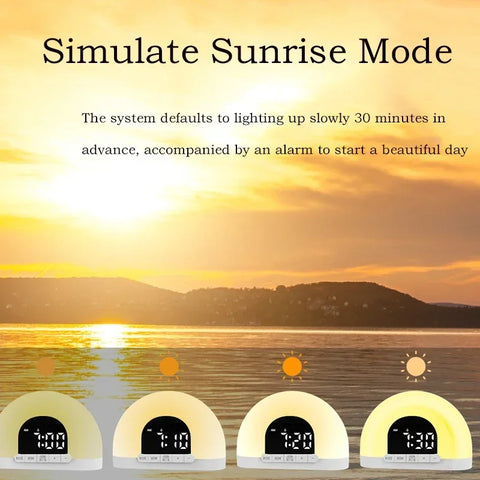 Wake Up Light Alarm Clock - With Intelligent Night Light & Sunrise/Sunset Simulation