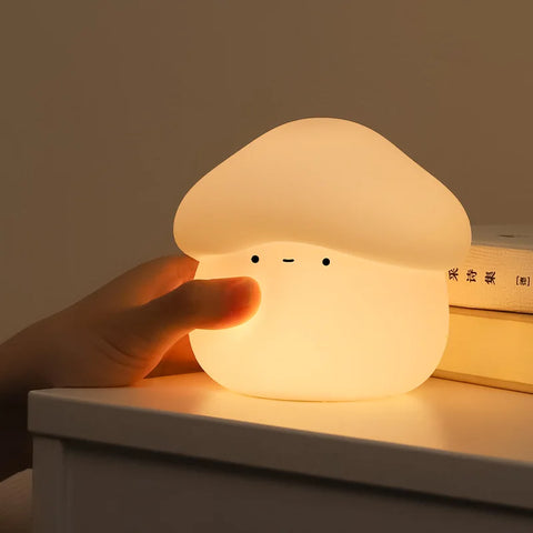 Mushroom Night Lamp - USB Charging, Dimmable, Timer Function