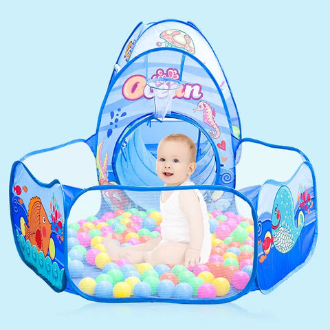 3 in 1 Baby Tent Playpen– Portable Kids Ball Pit, Crawling Tunnel, and Playground House
