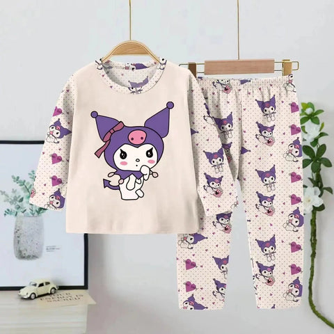 Anime Print Pajama Set – Comfortable Daily Casual Nightwear for Boys and Girls