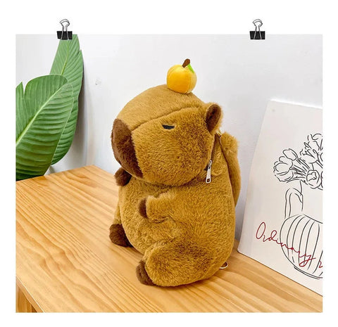 Adorable Capybara Plush Backpack - Soft and Comfortable Fur Straps! Teeny Pandas